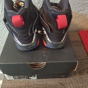 Jordan Kids Black and Red Sneakers